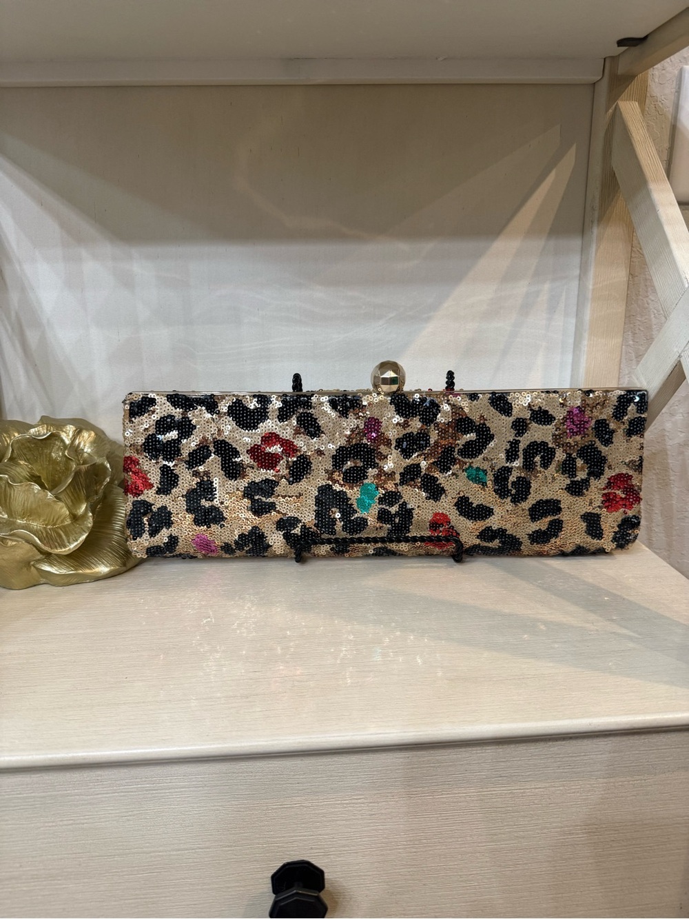Kate Spade ♠️ Beaded Leopard Print Evening Clutch - Multi